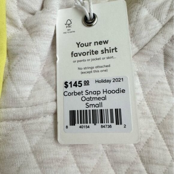 Marine Layer corbet snap hoodie oatmeal quilted sz small womens soft sweatshirt - Picture 11 of 12